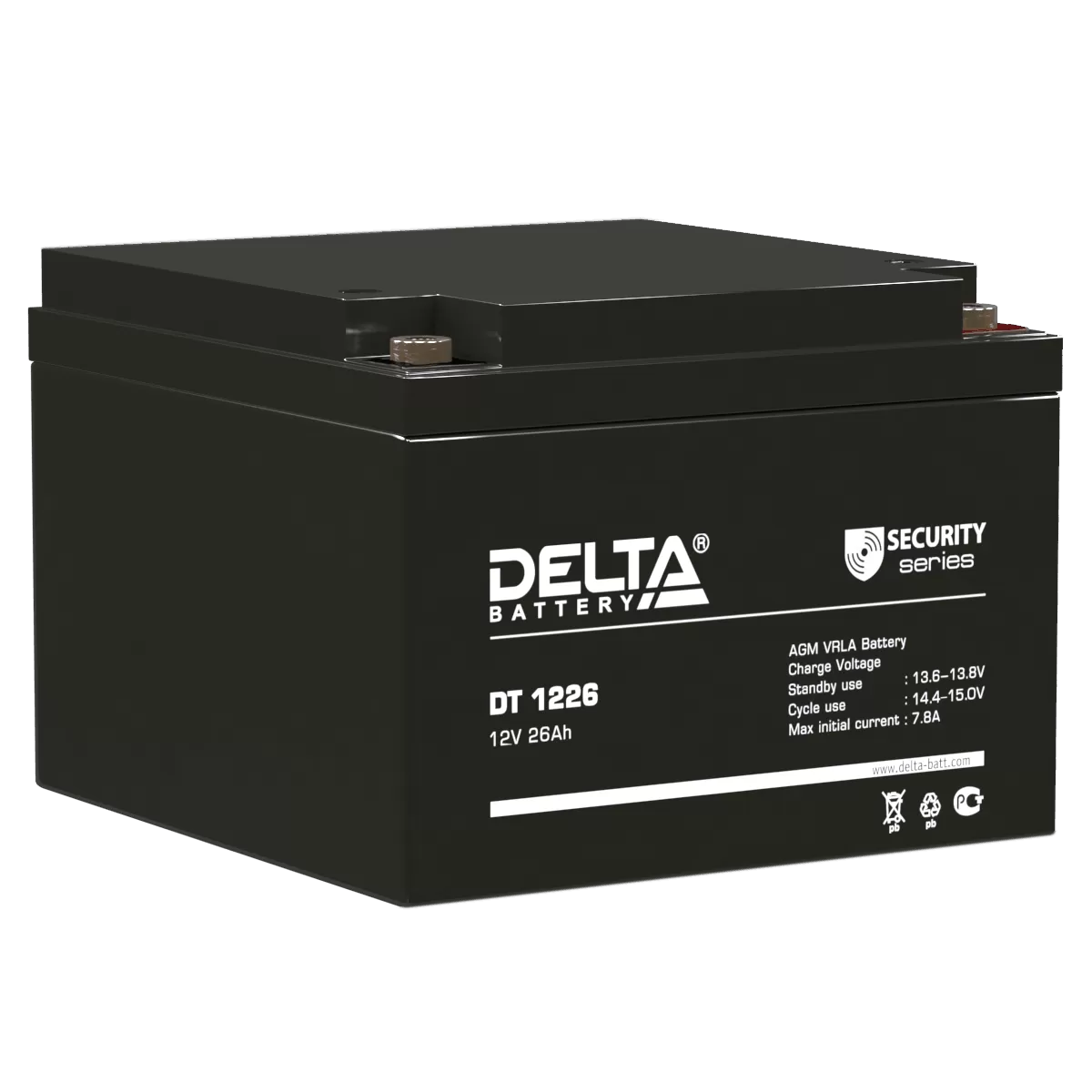 Аккумулятор 12V 26Ah  Delta  DT 1226