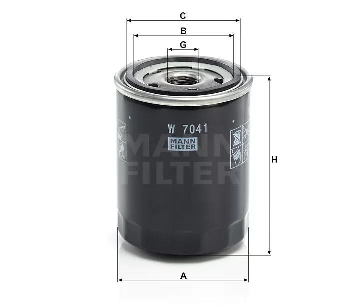 Фильтр масляный MANN-FILTER (W 7041)