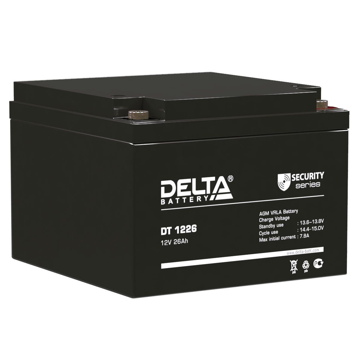Аккумулятор 12V 26Ah  Delta  DT 1226