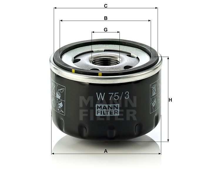 Фильтр масляный MANN-FILTER (W 75/3)