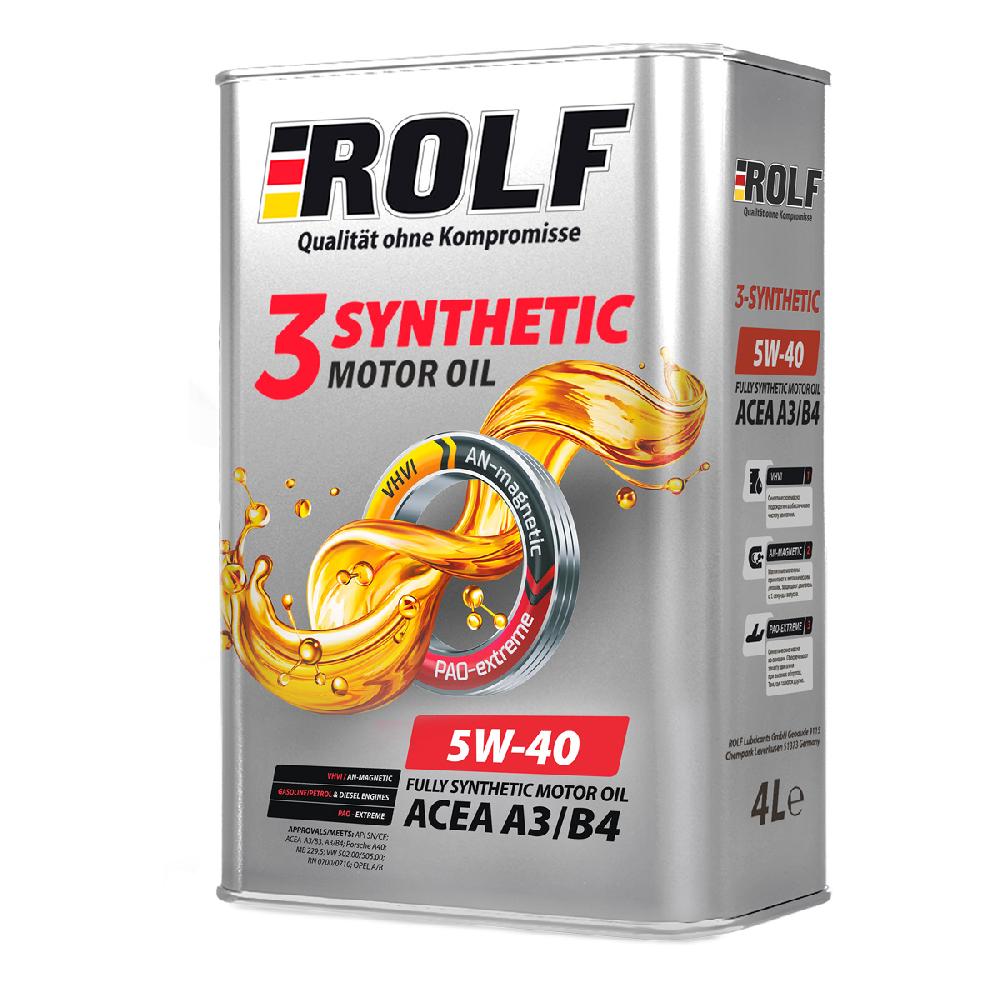 Масло моторное ROLF 3-SYNTHETIC  5W-40 ACEA A3/B4  4л металл 
