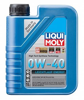 Масло моторное LIQUI MOLY 0w-40 Leiсhtlauf Energy (НС-синт) 39034 (1л) 