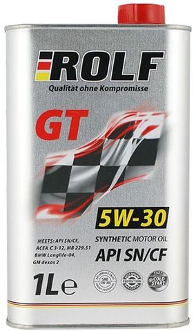 Масло моторное ROLF GT SAE 5W-30 API SN/CF металл (1л) 