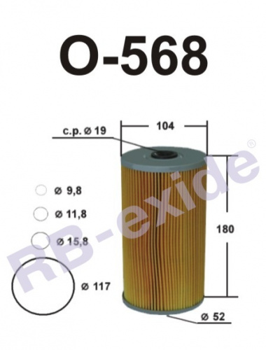 Фильтр масляный вставка RB-Exide О-568  (1-13240-165-0)