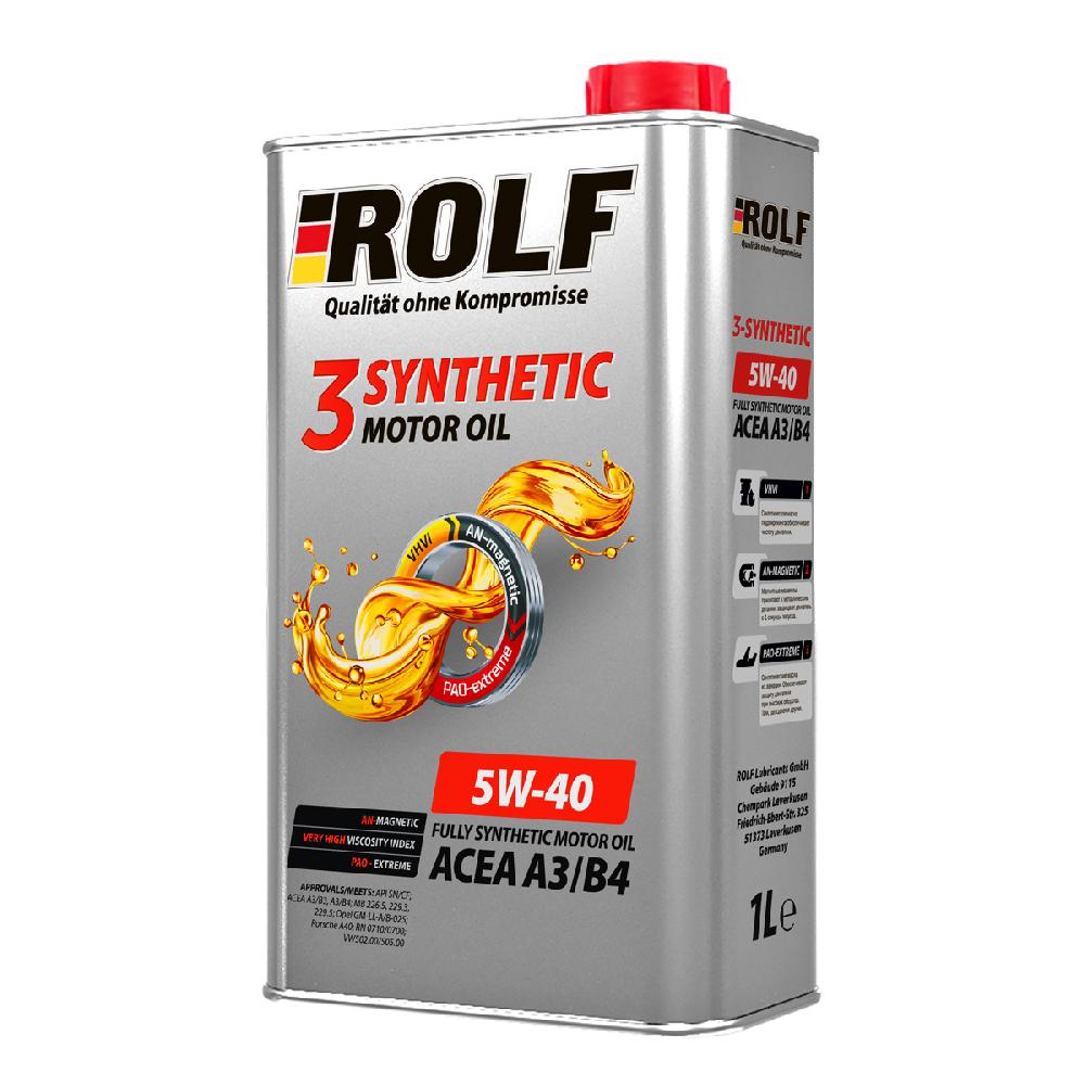 Масло моторное ROLF 3-SYNTHETIC  5W-40 ACEA A3/B4  1л металл 