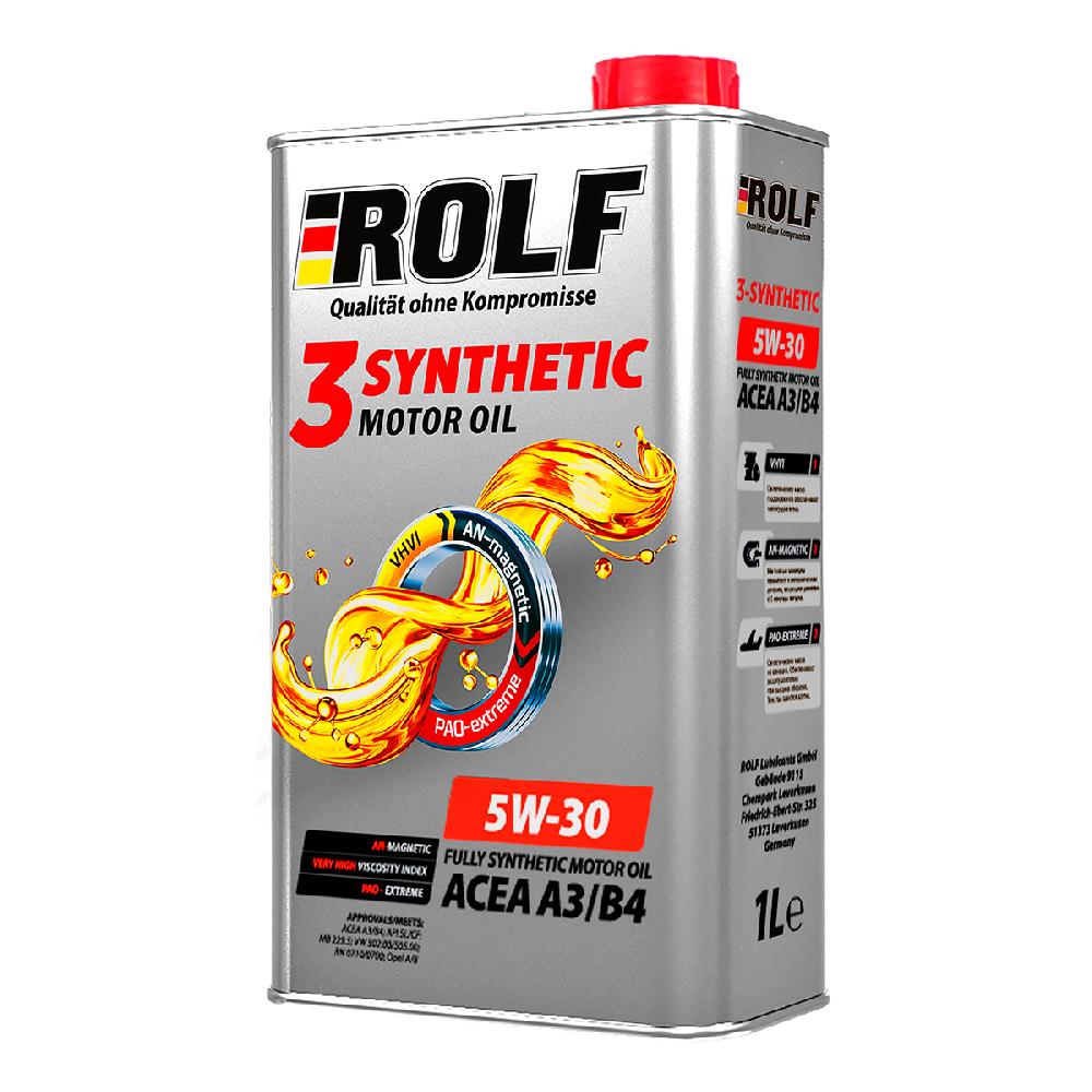 Масло моторное ROLF 3-SYNTHETIC  5W-30 ACEA A3/B4 1л металл 